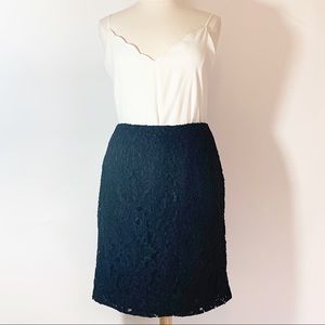 Talbots Black Lace Pencil Skirt Size 16W